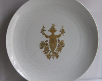 Rosenthal studio line Germany. Decor: Romance. LARGE porcelain plate. Diameter 32.5cm. Design Bjoern Wiinblad. VINTAGE