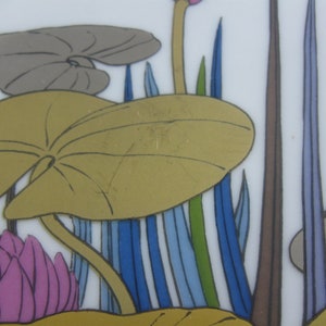 ROSENTHAL studio-linie Germany. Porcelain plate / wall plate. SEEROSEN (Fleurs du Lac). Alain Le Foll. Modernist. Op Art. 1970s. VINTAGE image 3