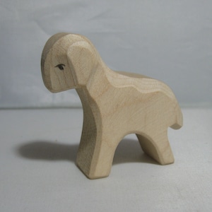 Original OSTHEIMER wooden figure / wood animal (marked). Wooden toy. Lamb standing. Late 1990s VINTAGE