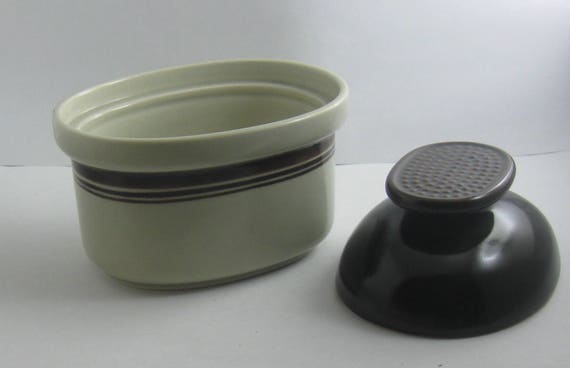 ROSENTHAL Germany studio-linie. Keramik Zuckerdose. Serie Caldo Freddo. Dekor Bruno. Entwurf Hertha Bengtson. 1970er Jahre. VINTAGE