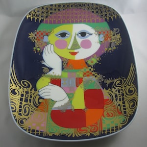 Rosenthal studio line Germany. &quot;1001 night&quot;. Magnificent porcelain plate / LARGE wall plate. Bjoern Wiinblad. Size 32.5x25cm. VINTAGE