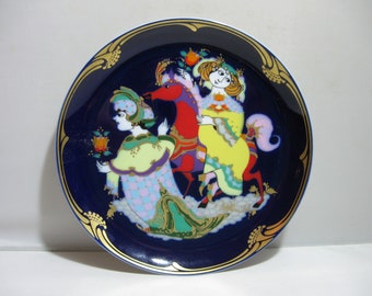 The MAGIC HORSE 12. Rosenthal Germany studio-line collection plate. Design Bjorn Wiinblad. Scene XII: "Liberation and wedding". Vintage