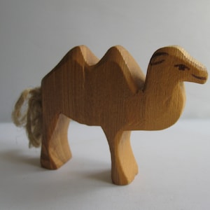 Retired Ostheimer wooden figure / wood animal. Wooden toy. Little camel. OLD model with branding. Ostheimer RARITY. 1980s VINTAGE