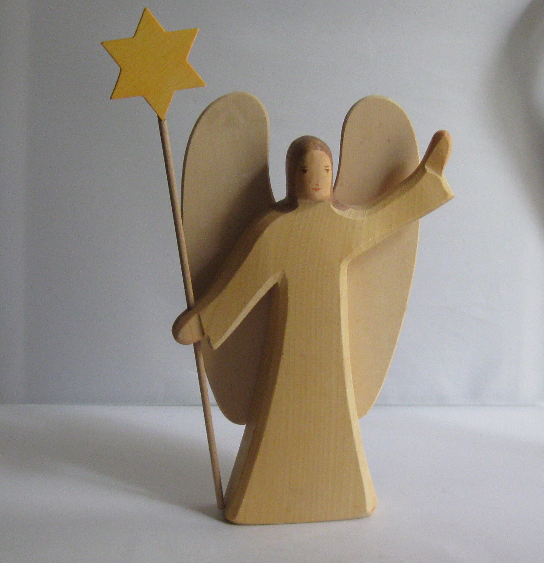 Original OSTHEIMER Wooden Figure marked. Wooden Toy. Angel With