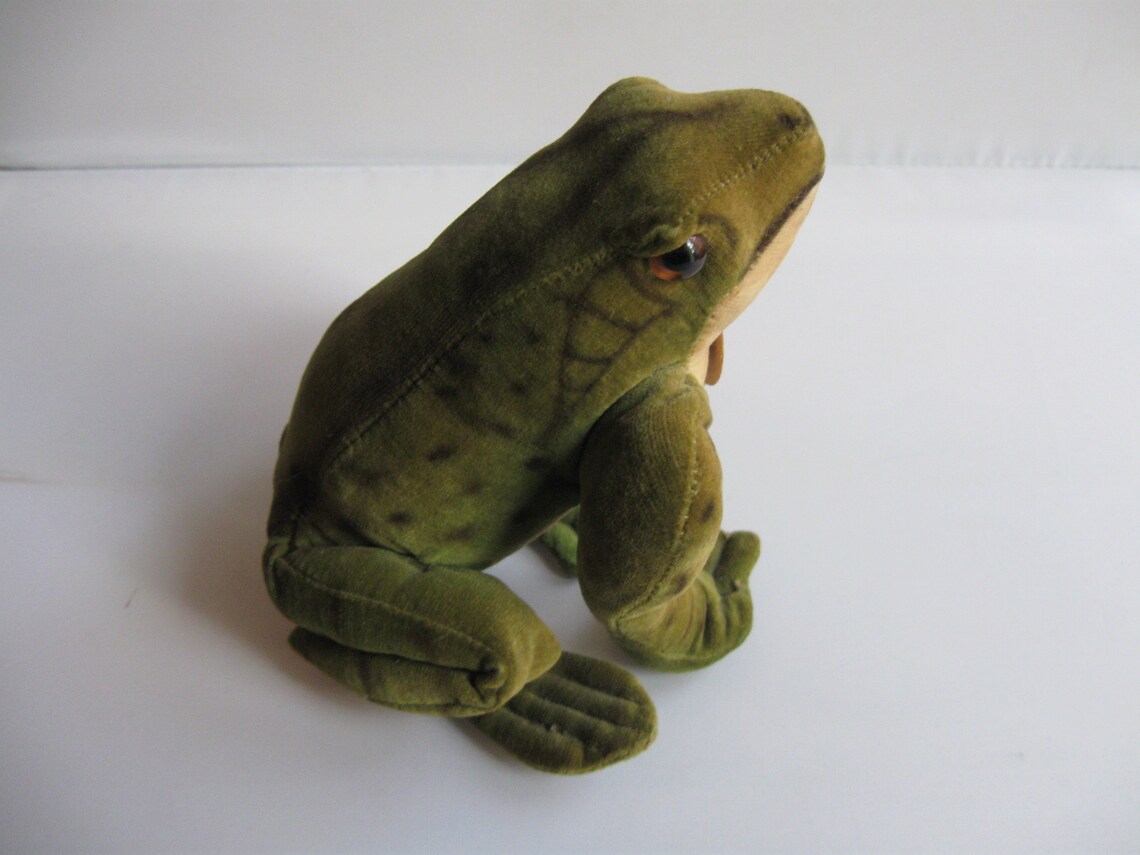Original STEIFF Frog FROGGY Sitting 10 Cm. Material: Velvet. | Etsy