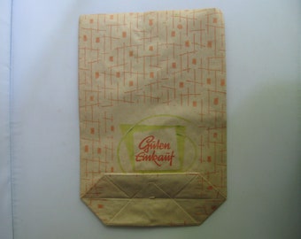 3x GDR paper bag "Guten Einkauf" (III). Paper bag shopping bag (N)Ostalgie. Old from paper. Collector's item. 25.3 x 19.8 x 7.3 cm. VINTAGE