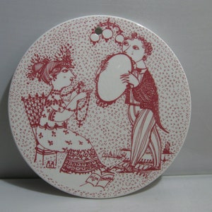 Nymoelle 09 September season start. Nymolle Denmark. Porcelain plate / wall decoration. Bjorn Wiinblad 3013-6. collectible porcelain. VINTAGE