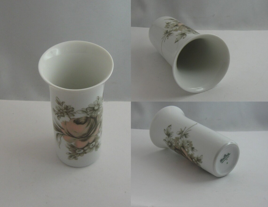 Rosenthal Germany. Porzellan Vase ARUNDO. Dekor GRAUE ROSE. Etsy.de