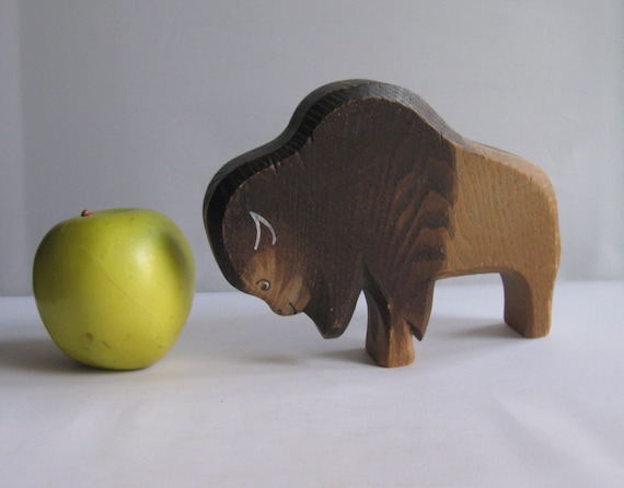 ヴィンテージ　オストハイマー　バイソン Original OSTHEIMER Wooden Animal / Wooden Figure (marked