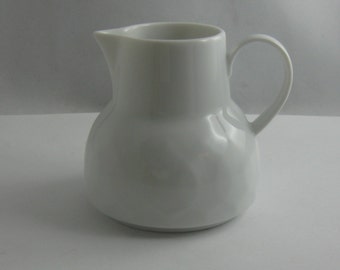 Rosenthal Germany. Lotus, white leaf. Small creamer from white glazed porcelain. Height about 8 cm. Design Bjorn Wiinblad. VINTAGE