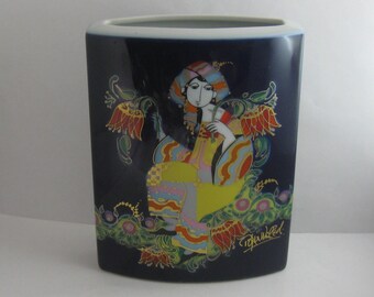 ROSENTHAL studio-linie Germany. Porcelain vase "1001 Night". Design: Bjoern Wiinblad. 13.5 x 6.2 cm. Height about 17.5 cm. VINTAGE
