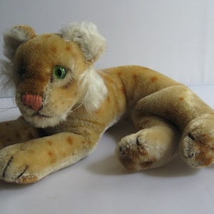 15/ Original STEIFF soft toy / plush toy / stuffed animal: Young Lion. 1953-1959 Made in Germany. Toy collector&#39;s item. VINTAGE