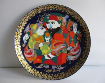 ALADIN 3. Rosenthal studio-line. Collection plate. Design Bjorn Wiinblad. Scene III: Aladdin meets the magician. Diameter 16 cm. Vintage