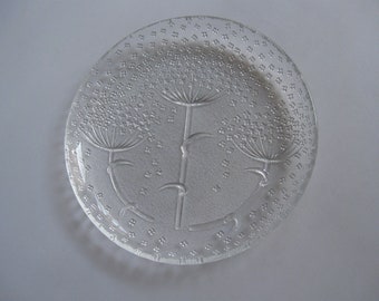 ROSENTHAL Germany studio-line. GLASS plate &quot;flower rain&quot;. Design: Nanny Still McKinney, 1981. Diameter 16.2 cm. VINTAGE