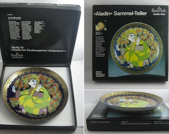 ALADIN 4. Rosenthal studio-line collection plate. Design Bjorn Wiinblad. Scene IV: Aladin imprisoned in the enchanted garden. 16 cm. Vintage