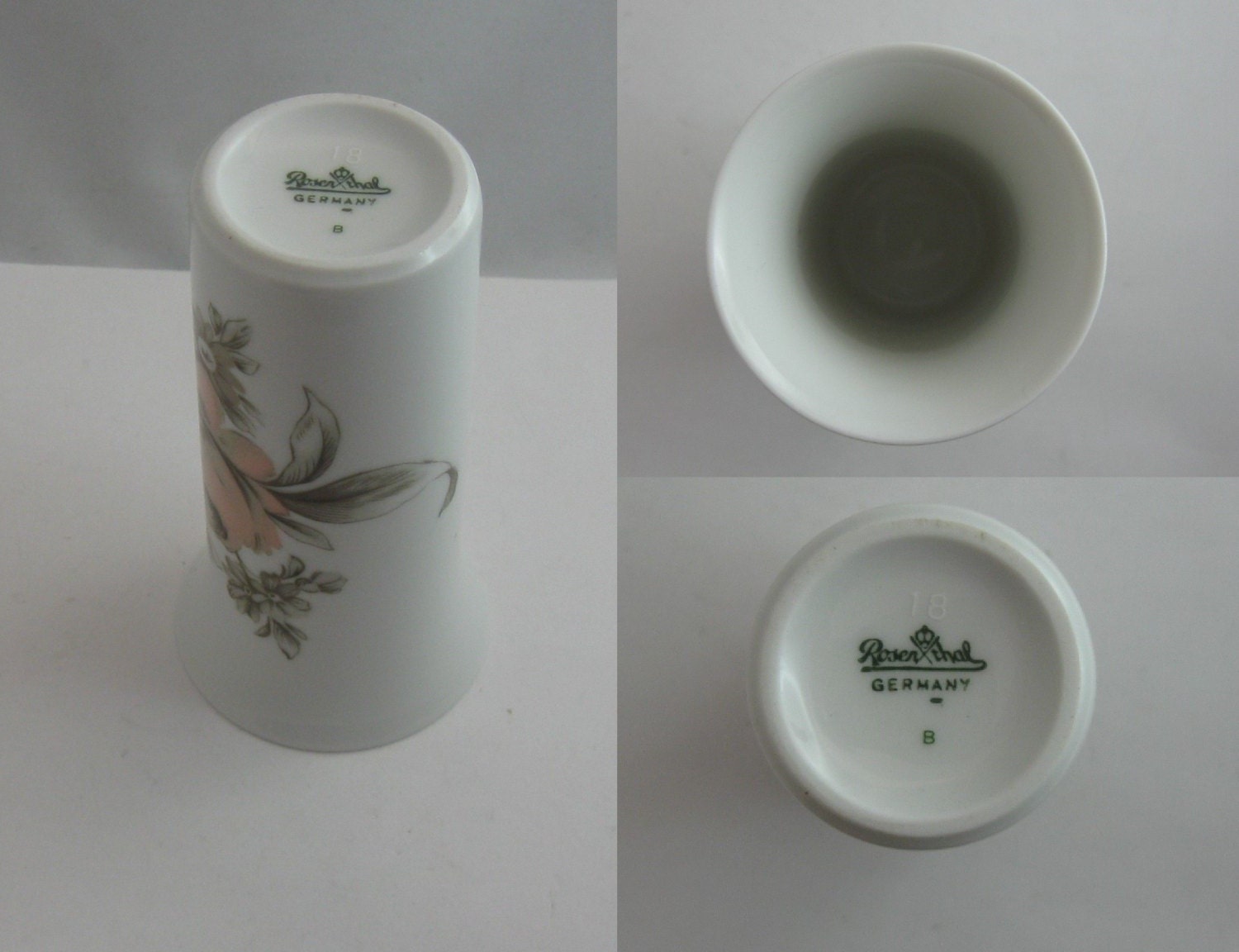 Rosenthal Germany. Porzellan Vase ARUNDO. Dekor GRAUE ROSE. Etsy