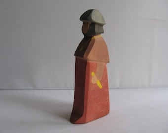 Retired Ostheimer wooden figure councilor. Ostheimer RARITY. Old model (brand stamp) for Ostheim knight's castle collectors. Vintage wooden toys