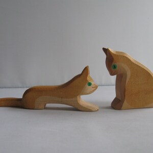 Retired Ostheimer wooden figures / wooden animals. 2 cats. OLD models Ostheimer RARITIES. Vintage wooden toys image 2