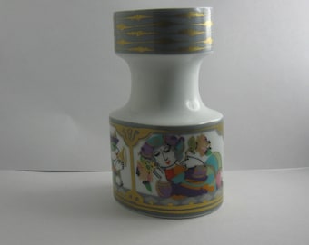 Rosenthal studio-line Tyskland "Commedia dell'arte". Ljusstake/ljuslykta i porslin. Björn Wiinblad. H 13,3 cm. Vintage