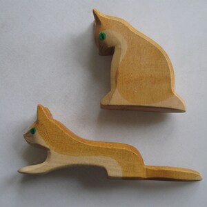 Retired Ostheimer wooden figures / wooden animals. 2 cats. OLD models Ostheimer RARITIES. Vintage wooden toys image 4