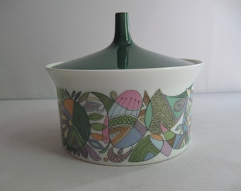Rosenthal Germany. Sugar bowl. Form Berlin (design Hans Theo Baumann). Decor Korso (design Cuno Fischer). Modernist. 1960s VINTAGE