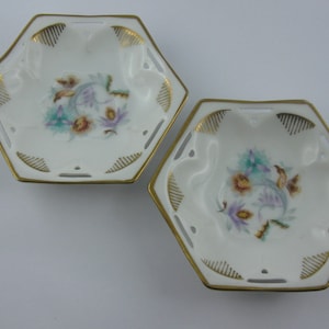 ART DECO: 2 beautiful porcelain dish. R.C. Kronach Bavaria (Rosenthal). Decor Marlene. VINTAGE