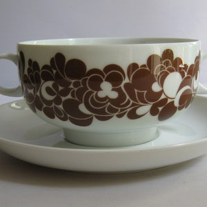 Rosenthal studio-line Germany. Plus Cordial brown. Soup cup and saucer. Design Wolfgang Karnagel. 1970s. VINTAGE