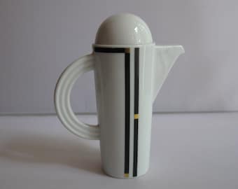 ROSENTHAL studio-linie Germany. Porzellan Miniatur Kännchen / Mini Kaffeekanne CUPOLA, Mario Bellini. Dekor NERA, Yang. Vintage