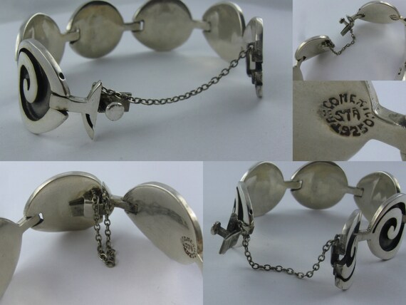 Solid-crafted, partly blackened silver bracelet m… - image 4