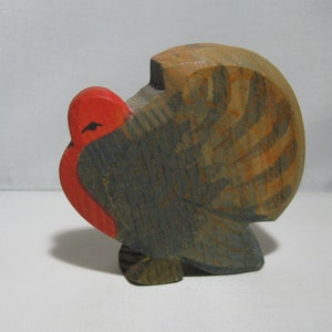 Original OSTHEIMER wooden animal / wooden figure (marked). Turkey / turkey. OLD model with branding. RARITY for Indian collectors. Vintage
