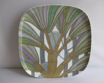 Línea de estudio Rosenthal Alemania. Op Art (pared) placa "Palmier d'Or". Diseño Alain Le Foll. Aprox. 18,5 cm. Rareza de la década de 1970. VENDIMIA