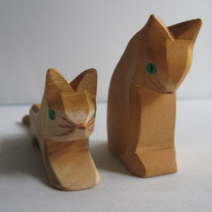 Retired Ostheimer wooden figures / wooden animals. 2 cats. OLD models Ostheimer RARITIES. Vintage wooden toys image 5