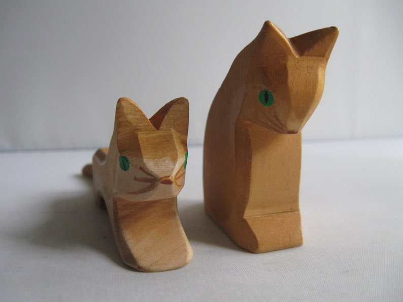 Retired Ostheimer wooden figures / wooden animals. 2 cats. OLD models Ostheimer RARITIES. Vintage wooden toys image 5