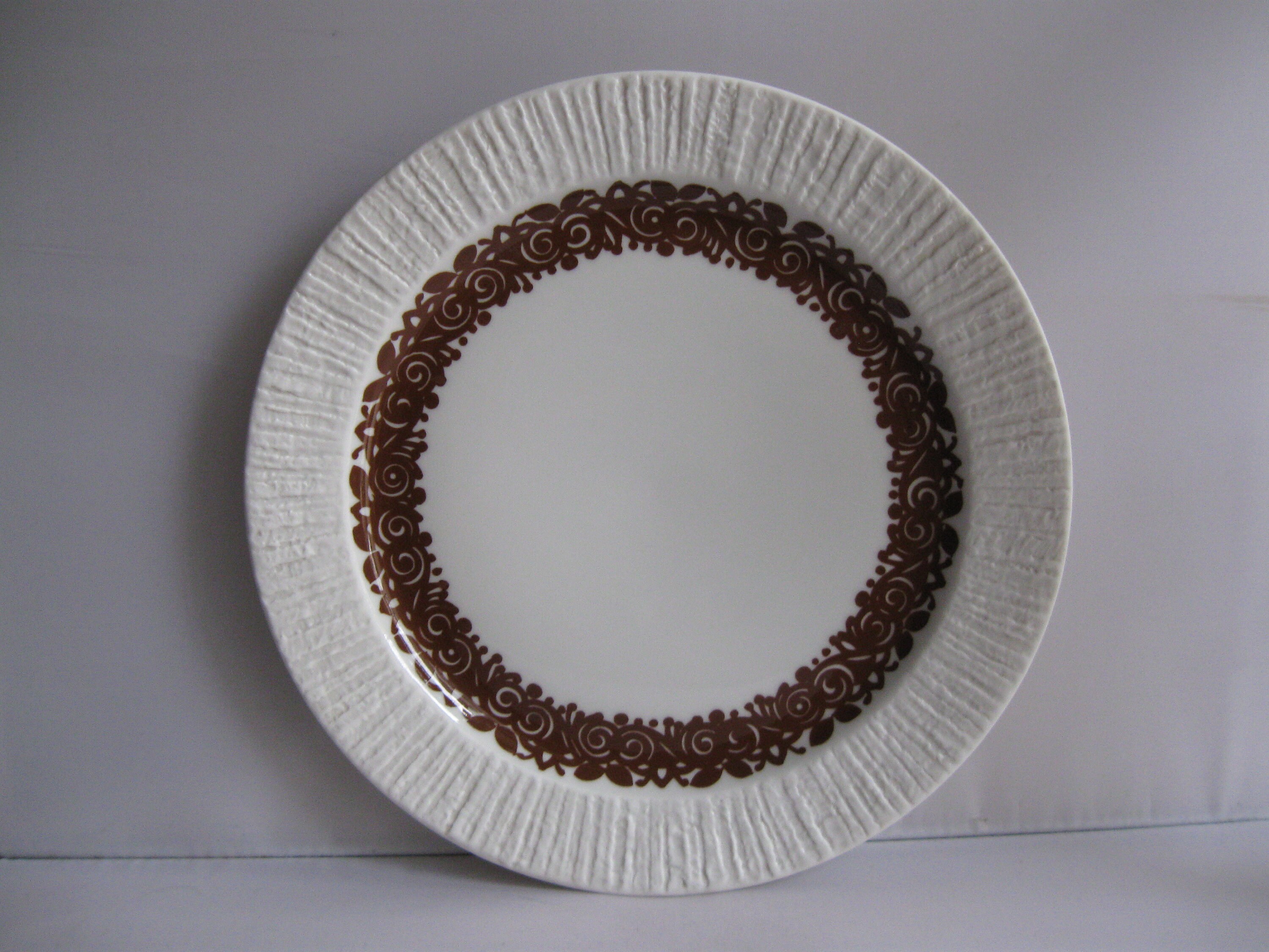 Thomas Germany rosenthal. Porcelain Plate arcta Brown, Bark Edge. Design:  Richard Scharrer. Germany 1960s / 70s. VINTAGE - Etsy