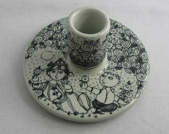 Nymolle Denmark: SUMMER (The Four Seasons). Porcelain candle holder / candlestick. Design Bjorn Wiinblad. VINTAGE