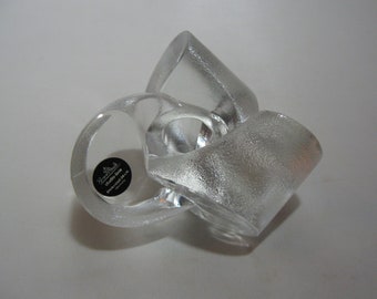 ROSENTHAL Germany studio-line. Glass &gt;&gt;loop chandelier&lt;&lt;. Candle holder of lead crystal. Design: Michael Boehm. VINTAGE