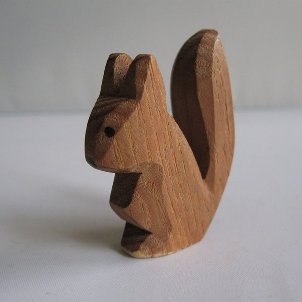 Original OSTHEIMER wooden animal / wood figure (marked). Wooden toy. Squirrel. OLD model with branding => Ostheimer RARITY. Vintage