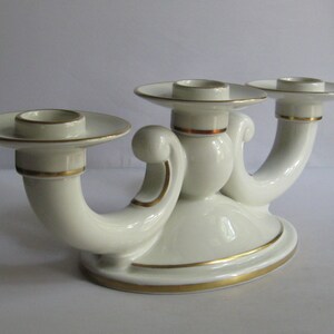 Rosenthal Kronach-Germany. Old porcelain candlestick in ivory with gold edges. 1930s - 1950s VINTAGE