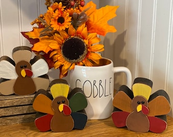 Rustic wood turkey Thanksgiving Chunky Turkey, Rustic turkey, neutral thanksgiving decor, Turkey, Tier tray, Fall wood decor, Thanksgiving
