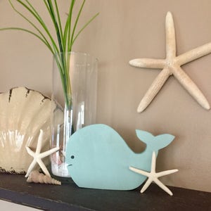 Medium whale wood cut out nursery/kids room decor