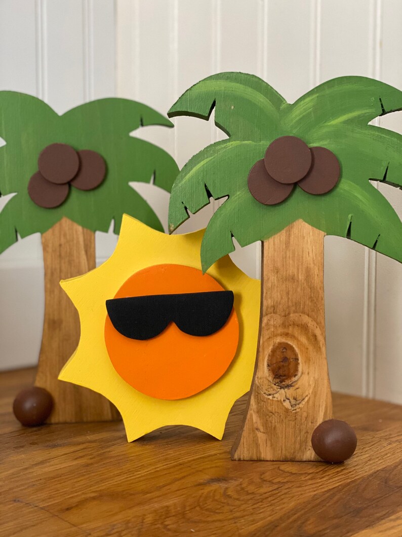 Palm Tree Beach Decor Tropical Decor Summer Tier Tray Etsy