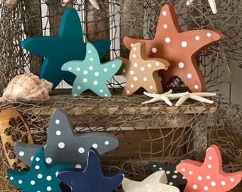 Starfish, Wood starfish, Beach decor, Wood summer decor, Wood beach decor, beach tier tray, Summer wood decor, beach, summer, mini wood sign