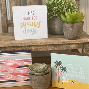 Fun Summer wood sign, mini sign, summer decor, hello summer, beach decor, tier tray sign, Wood decor, summer wood decor, Wood sign