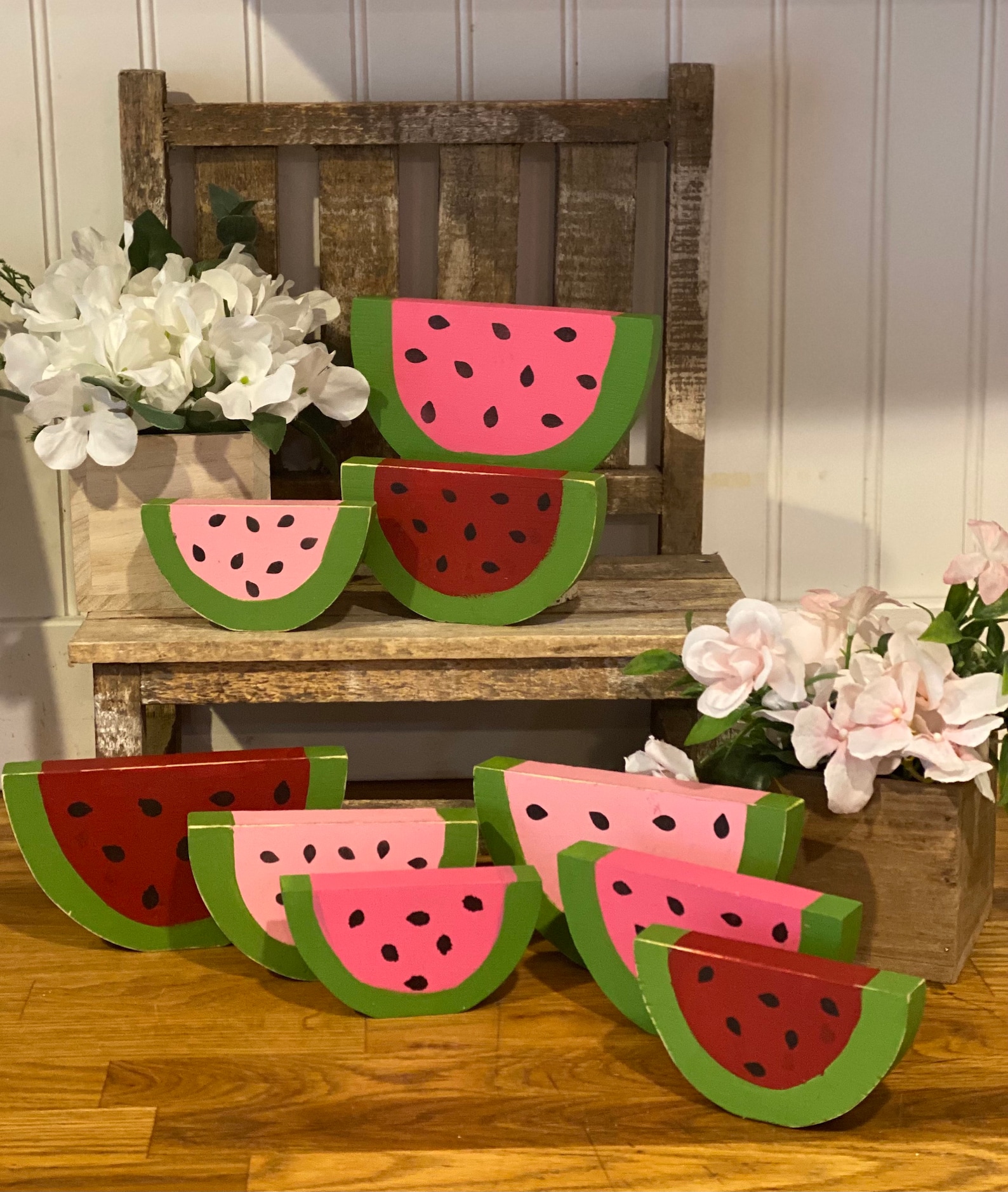 Watermelon Decor Wood Watermelon Watermelon Tier Tray Etsy UK