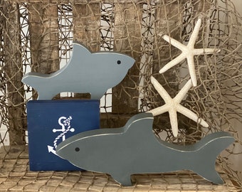 Wood shark, wooden shark,shark decor, rustic shark, nautical decor, tier tray, wood cutout, sharks, ocean, Wood shark sign, shark wood block