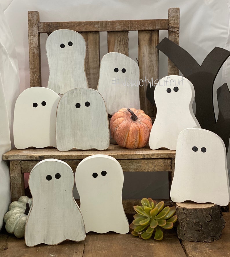 Mini Wood ghost wood ghost Wood Ghosts Halloween ghost Etsy