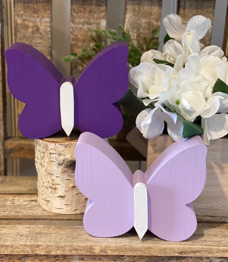 Chunky Wood Butterfly Wood Butterfly Butterfly Spring Wood Etsy