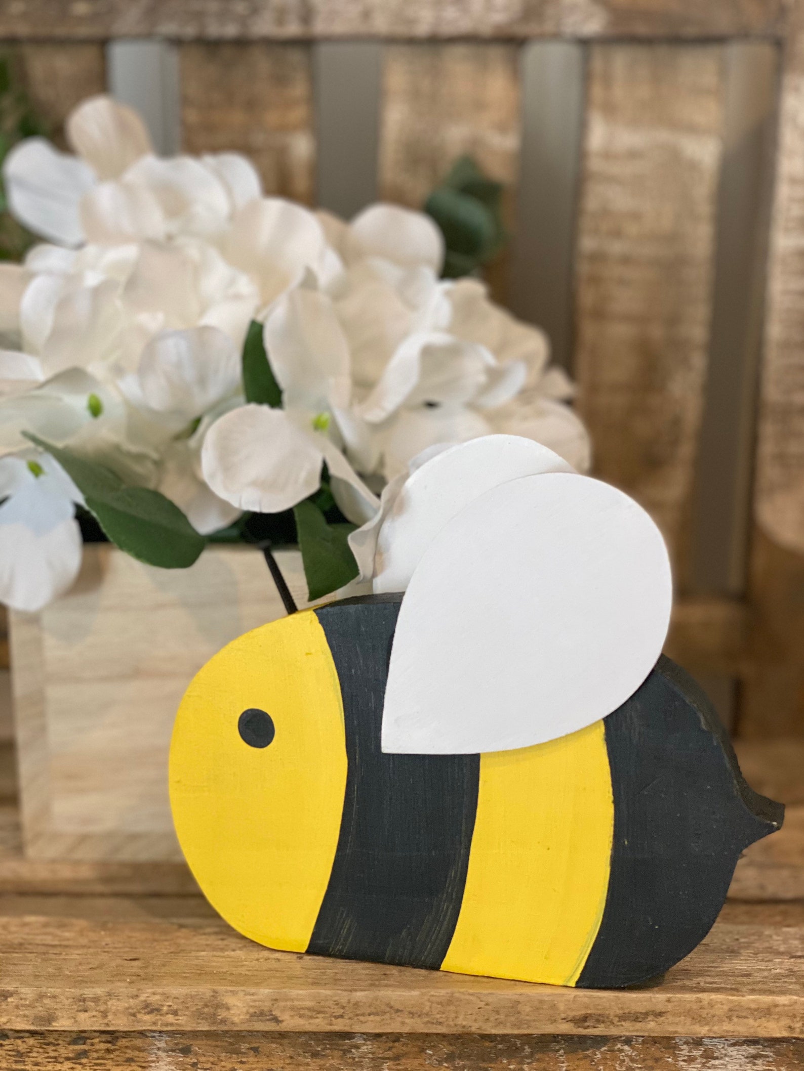 Bumblebee wood bee Bee wood decor Tier tray decor Summer Etsy