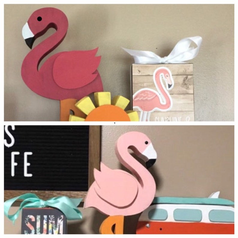 Rustic Wooden Flamingo Luau Summer Beachy Tropical Etsy