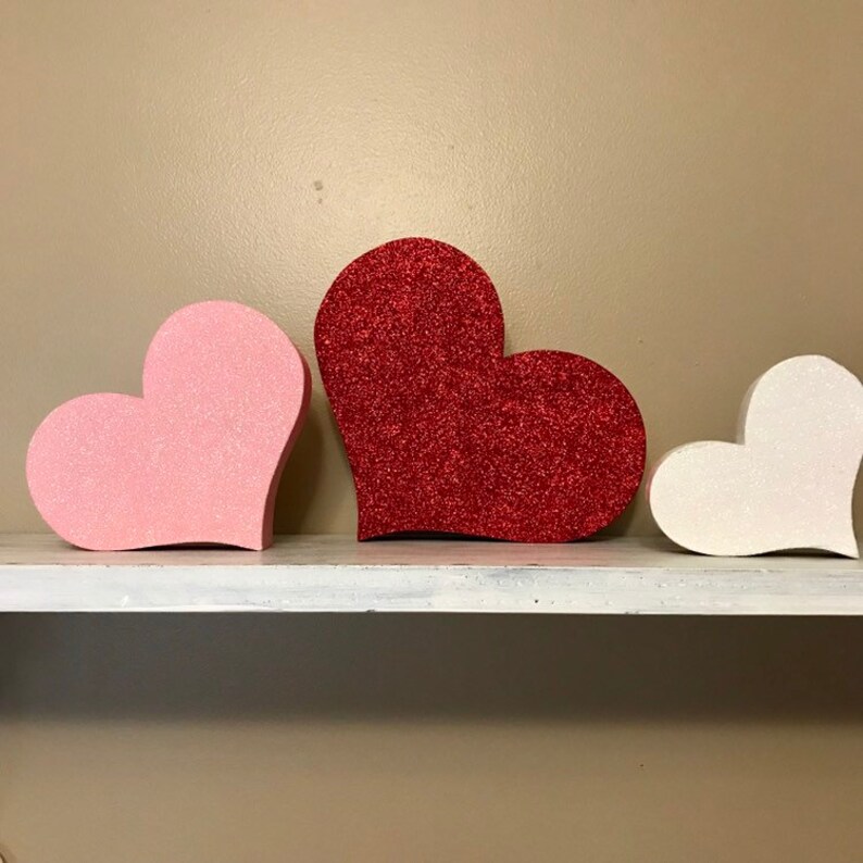 Download Country Wooden Heart Trio Valentine's Day Wedding | Etsy
